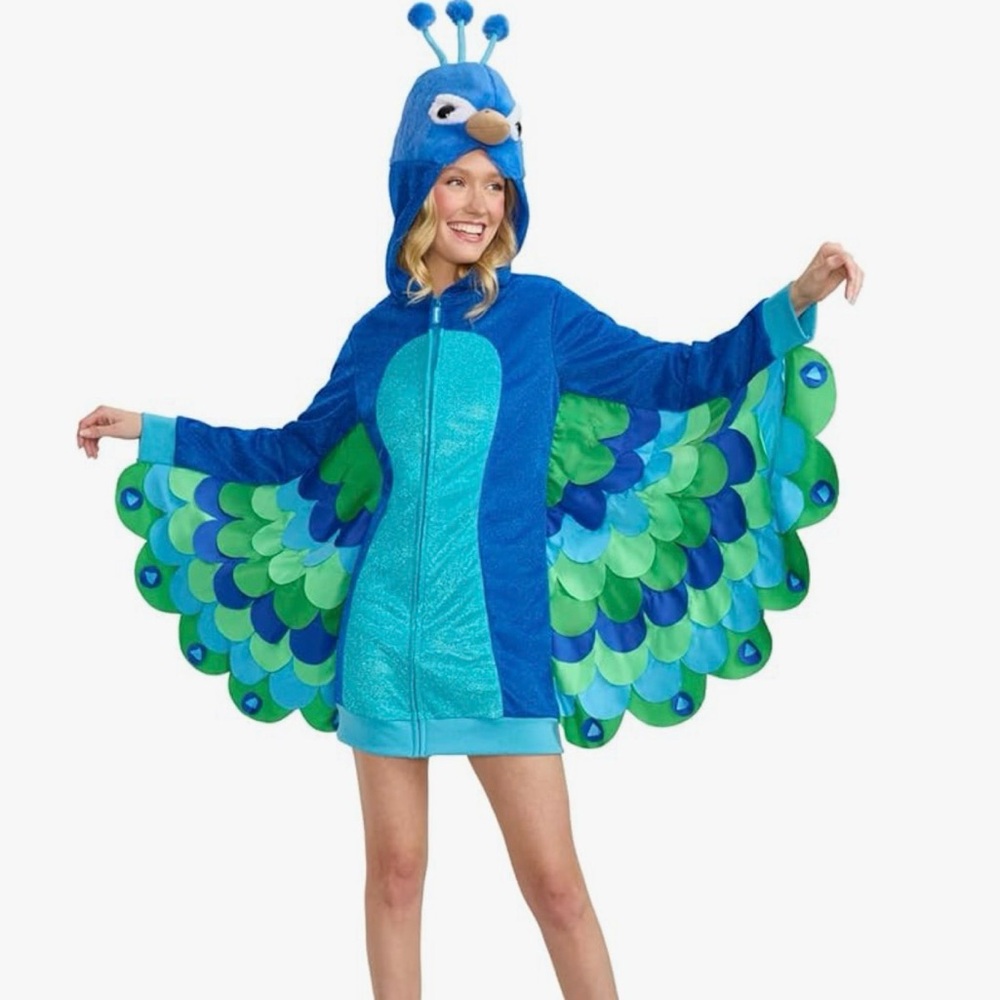 Tipsy Elves Peacock Costume Size Large Bird Colorful